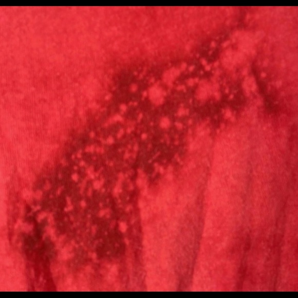 Free People Red Tie Dye Short Sleeve Mock Neck Cropped Top Size S - Picture 4 of 8